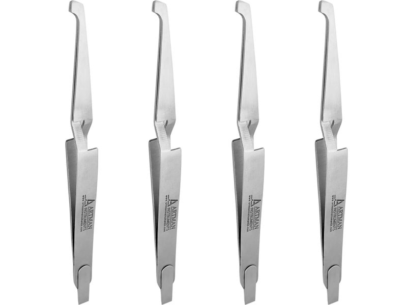 ARTMAN INSTRUMENTS Orthodontic Bracket Placer Tweezers â€“ Self-Holding Bracket Holder Pliers, Stainless Steel, Precision Tool for Orthodontic Procedures, Durable and Autoclavable (Pack of 4) - Image 1